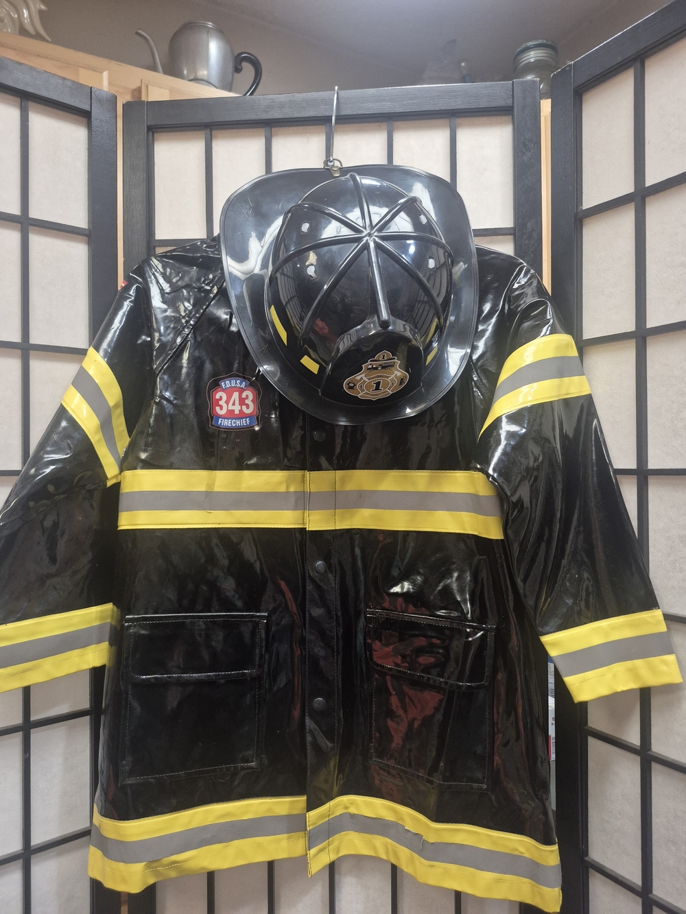 Western Chief Black Raincoat with Toy Adjustable Hat 6-6x
